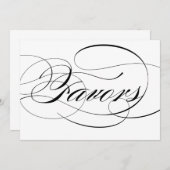 Invitation Script Black Elegant Favorisant le signe Mariage (Devant / Derrière)