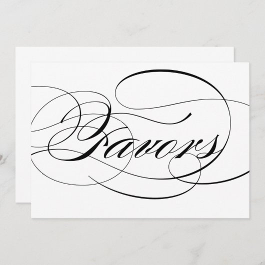 Invitation Script Black Elegant Favorisant le signe Mariage (Devant / Derrière)