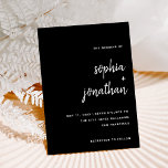 Invitation Script Black | Wedding<br><div class="desc">These elegant,  minimalist wedding invitfeature modern white script typographiy and clean,  sans serif text on black background for a simple and stylish design you will love.</div>