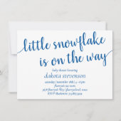 Invitation Script bleu simple | Petit flocon de neige sur le  (Devant)