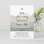 Invitation Script Boho Watercolor Mountain 1st Anniversary  (Debout devant)