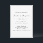 Invitation Script Bordure Classique Mariage Élégant Tout en u<br><div class="desc">Classique Script traditionnel Élégant invitation de mariage avec bordure étroite en noir et en ligne RSVP détails</div>