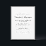 Invitation Script Bordure Classique Noir Blanc Élégant Mariag<br><div class="desc">Classique Script traditionnel Élégant invitation de mariage avec bordure étroite en noir sur un Arrière - plan blanc</div>