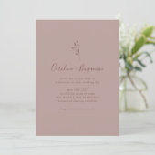 Invitation Script Botanique Simple Dusty Mauve Boho Mariage I (Debout devant)