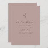 Invitation Script Botanique Simple Dusty Mauve Boho Mariage I (Devant / Derrière)
