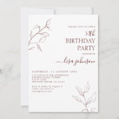 Invitation Script bourguignon moderne Botanique 50e anniversa (Devant)