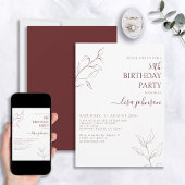 Invitation Script bourguignon moderne Botanique 50e anniversa