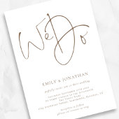 Invitation Script Brown moderne Nous faisons QR Code Mariage