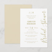 Invitation Script Budget Fête des mariées moderne blanc  (Devant / Derrière)