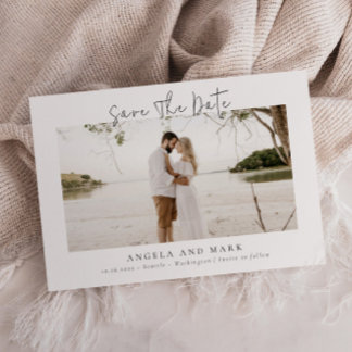Invitation Script Budget moderne Photo Enregistrer la date