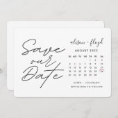Invitation Script Calendrier manuscrit Rustique Enregistrer l (Devant / Derrière)