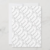 Invitation Script calligraphie noir et blanc Couples douche (Dos)