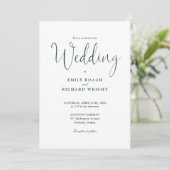 Invitation Script Calligraphie Photo Emerald Green Mariage (Debout devant)