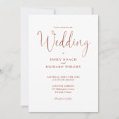 Invitation Script Calligraphie Photo Terracotta Mariage (Devant)