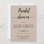 Invitation Script calligraphie rustique mariage douche nuptia (Devant)
