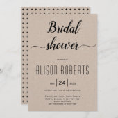 Invitation Script calligraphie rustique mariage douche nuptia (Devant / Derrière)