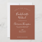 Invitation Script Calligraphie Terracotta Bachelorette Party (Devant)