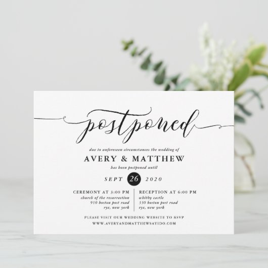 Invitation Script Cérémonie et réception du Mariage reportée (Debout devant)