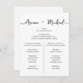 Invitation Script chic Custom Entourage list Simple mariage (Devant / Derrière)