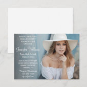 Invitation script chic élégant dégradé graduation photo (Devant / Derrière)