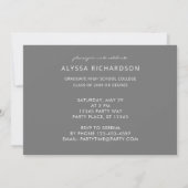 Invitation Script chic H Photo Graduation Party Gris (Dos)