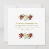 Invitation Script Chic Joyeuses Fêtes Monogramme Poinsettia (Dos)