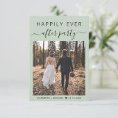 Invitation Script Chic Photo Sage Green Wedding Réception (Debout devant)