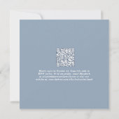 Invitation Script Chic QR Code Dusty Blue Wedding Réception (Dos)