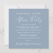 Invitation Script Chic QR Code Dusty Blue Wedding Réception (Devant)