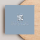 Invitation Script Chic QR Code Dusty Blue Wedding Réception