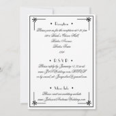 Invitation Script Chic tout en un RSVP Mariage de site Web de (Dos)