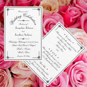 Invitation Script Chic tout en un RSVP Mariage de site Web de