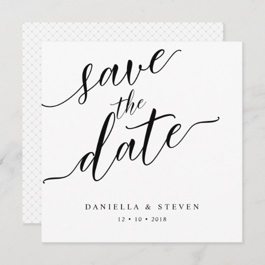 Invitation Script Classique Calligraphie Mariage Enregistrer (Devant / Derrière)