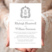 Invitation Script classique de courroie de charbon de bois et