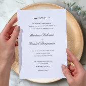 Invitation Script classique élégant Noms simples Mariage musu