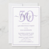 Invitation Script classique Lilac Lavender 50e anniversaire (Devant)