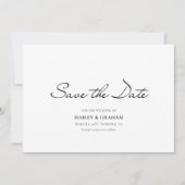 Invitation Script classique Mariage blanc minimal Enregistrer (Devant)