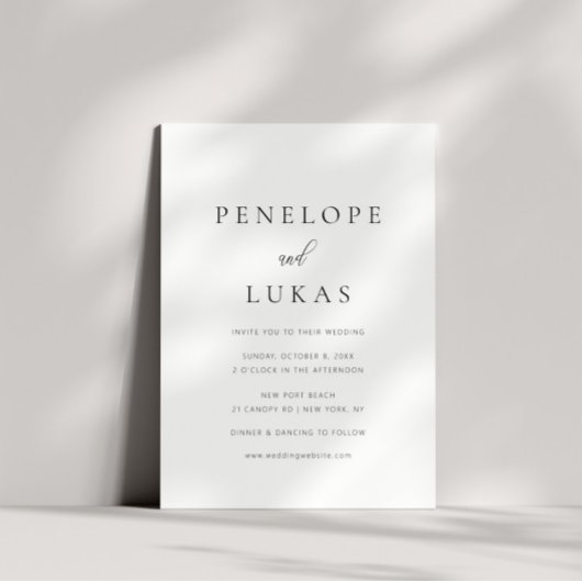 Invitation Script classique Mariage moderne minimaliste
