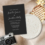 Invitation Script classique minimaliste Mariage noir et blanc<br><div class="desc">Script classique minimaliste Faire-part de mariage noir et blanc</div>