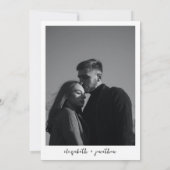 Invitation Script classique moderne Photo Mariage simple (Dos)