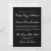 Invitation Script classique noir élégant traditionnel (Devant)