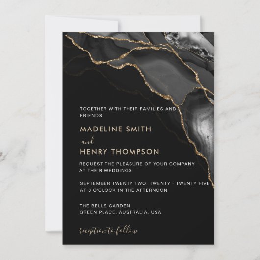 Invitation Script Classique Noir Script Avec Mariage Photo (Devant)