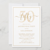 Invitation Script classique officiel 50e anniversaire de l'or (Devant)