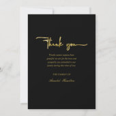 Invitation Script Classique Or Remerciements Sympathie Photo (Dos)