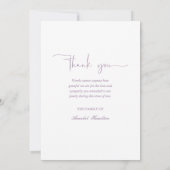 Invitation Script Classique Or Remerciements Sympathie Photo (Dos)