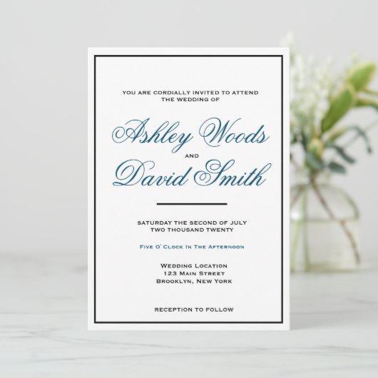 Invitation Script classique simple et élégant (Debout devant)