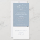 Invitation Script Coeur Dusty Bleu Tout en un Mariage (Dos)
