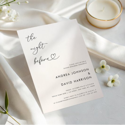 Invitation Script Coeur La Nuit Avant Le Dîner De Répétition