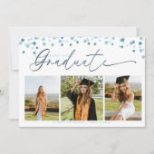 Invitation Script Confetti |  Photo Collage Graduation  (Devant)