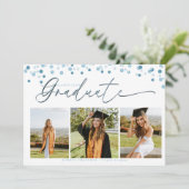 Invitation Script Confetti |  Photo Collage Graduation  (Debout devant)